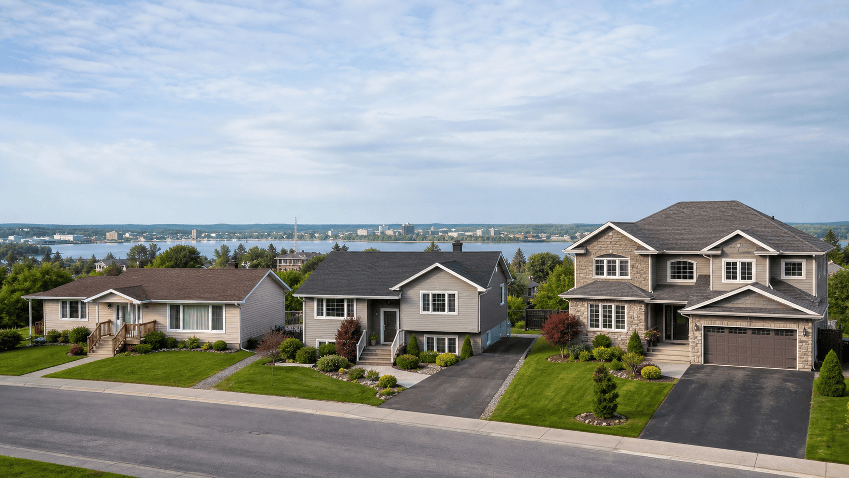 Three Sault Ste. Marie home styles representing 300K, 400K, and 500K price ranges