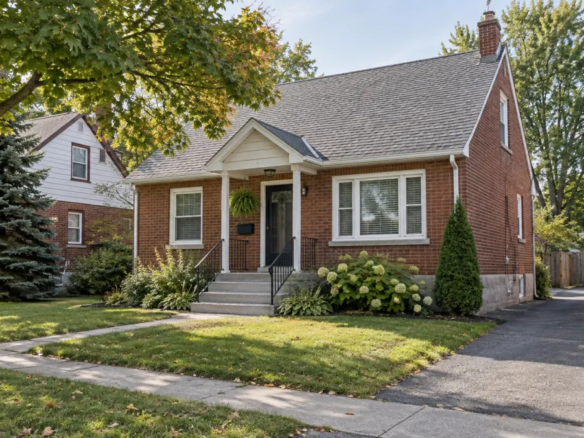 Buying an older home in Sault Ste. Marie with mature trees, sidewalk, and asphalt driveway