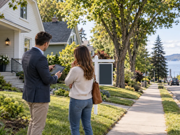 Buyer and local real estate professional viewing a Sault Ste. Marie home in 2026