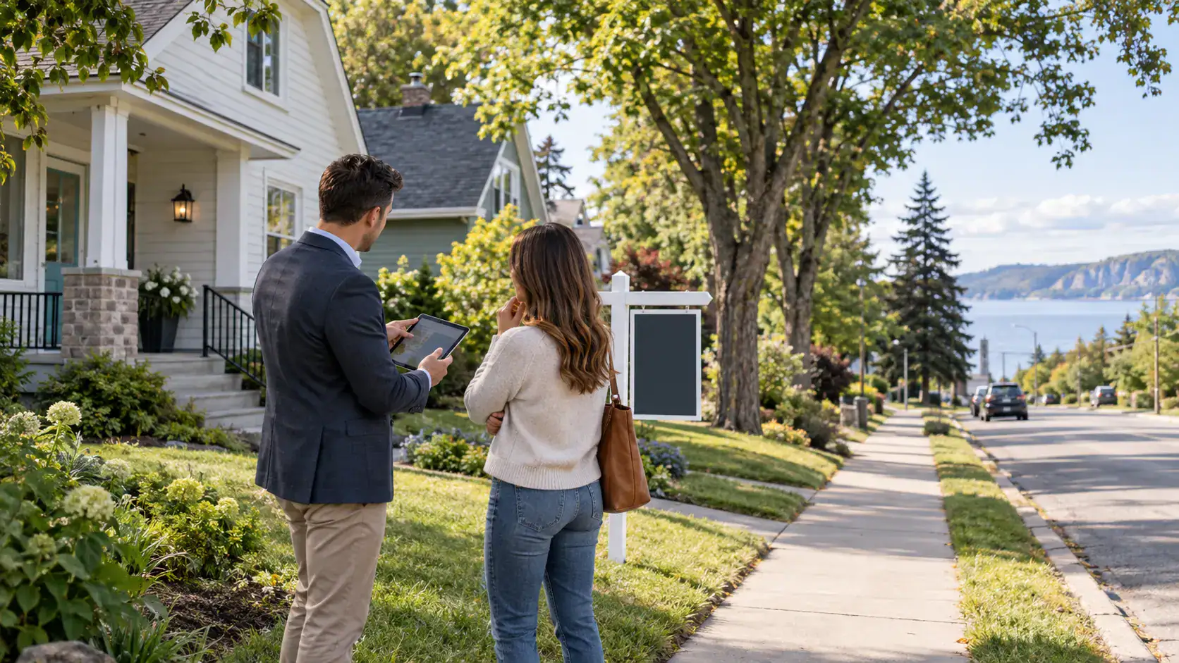Buyer and local real estate professional viewing a Sault Ste. Marie home in 2026